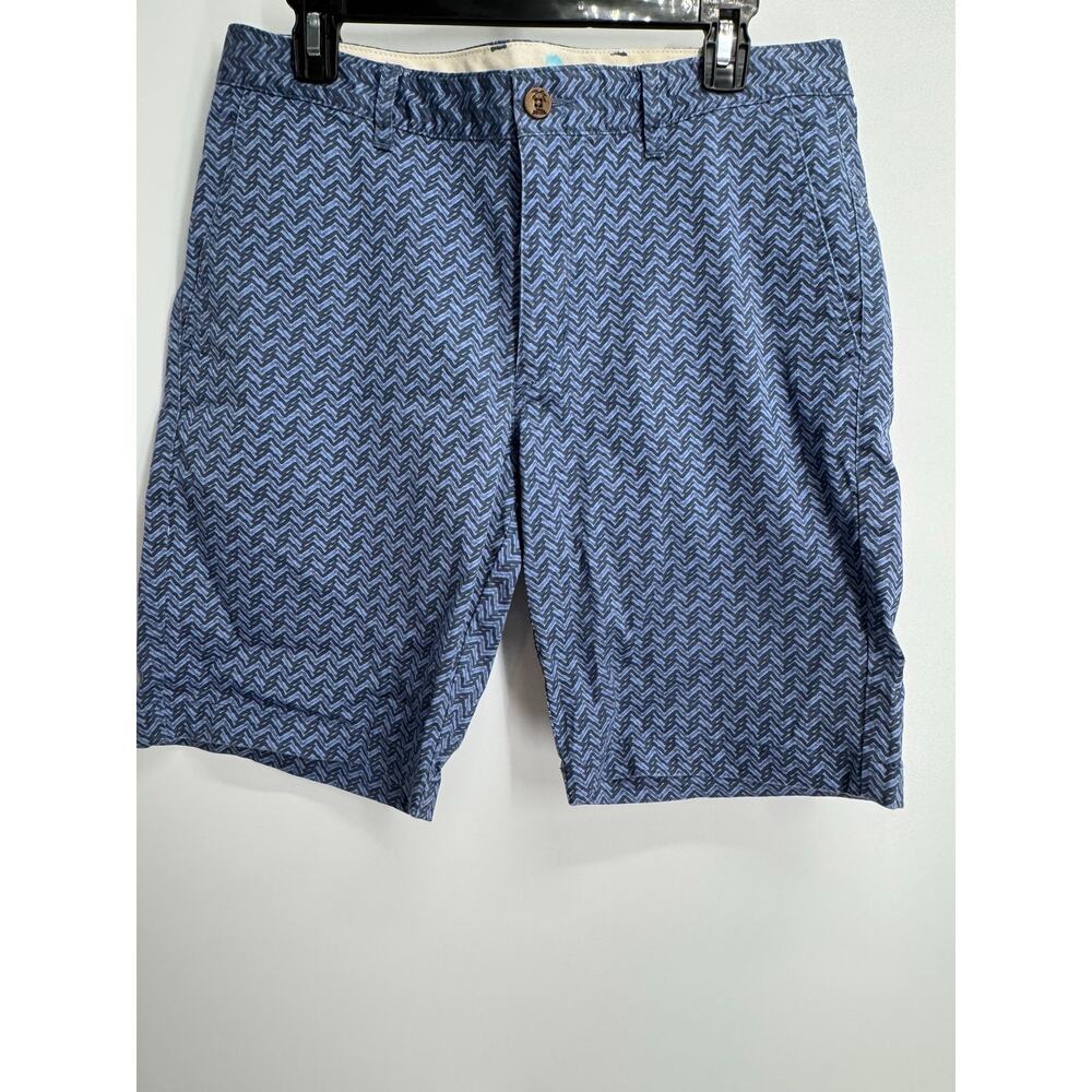 Tommy Bahama Men’s Sz 33 Blue Golf Wave Print Shorts Cotton 10" Inseam‎ Summer